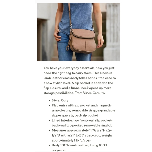 Vince Camuto Red Cory Lamb Leather Crossbody - Picture 11 of 11